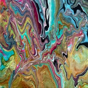 “Triumph” Original Pour Painting on canvas